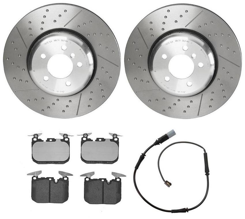 Brembo Brake Pads and Rotors Kit - Front (370mm) (Low-Met)